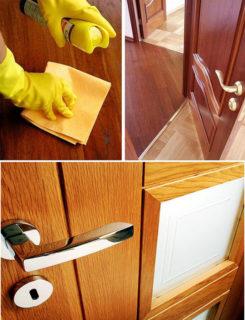 Как отмыть двери с покрытием