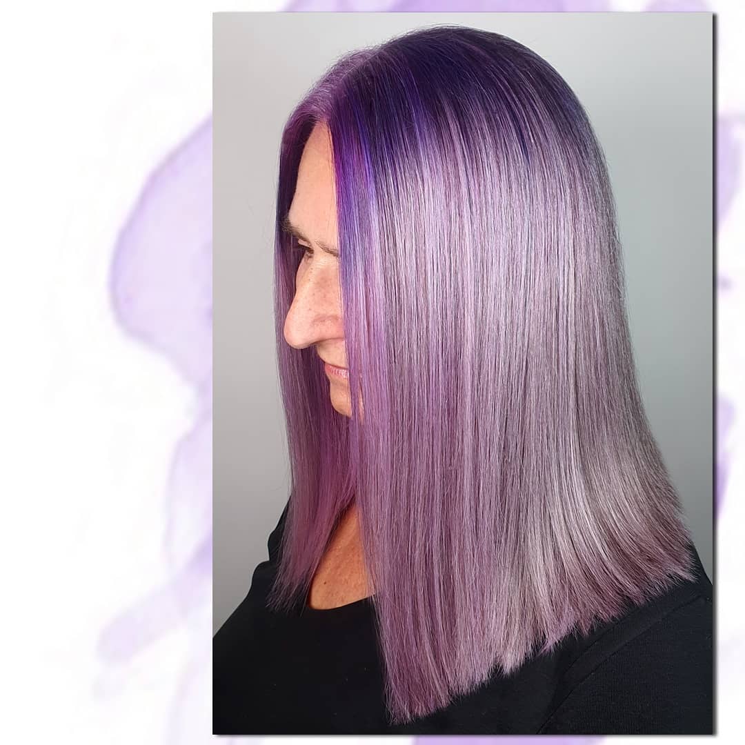 Пепельный цвет волос с фиолетовым оттенком